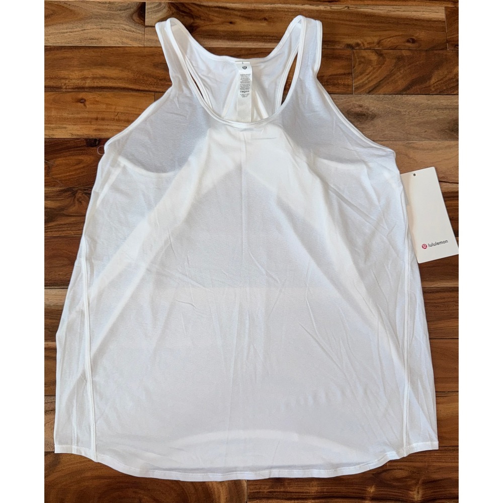 Lululemon Essential Tank Pleated White Racerback Workout Top Size 4